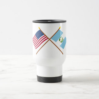 US and Guatemala Crossed Flags Travel Mug