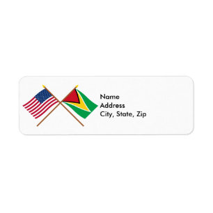 US and Guyana Crossed Flags