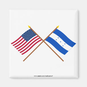 US and Honduras Crossed Flags Magnet