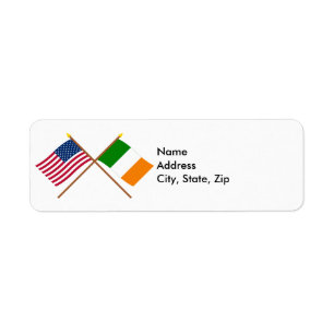 US and Ireland Crossed Flags