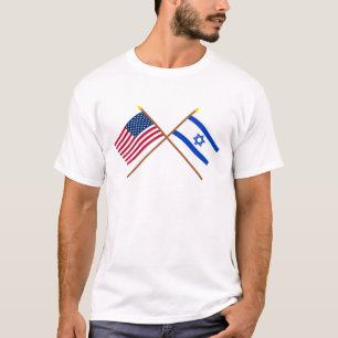 US and Israel Crossed Flags T-Shirt