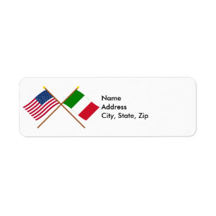US and Italy Crossed Flags