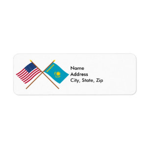 US and Kazakhstan Crossed Flags
