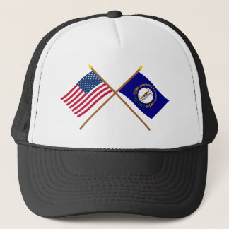 US and Kentucky Crossed Flags Trucker Hat