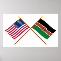 US and Kenya Crossed Flags