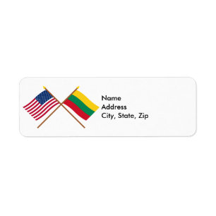 US and Lithuania Crossed Flags