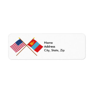 US and Mongolia Crossed Flags