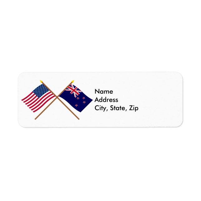 US and New Zealand Crossed Flags (Front)