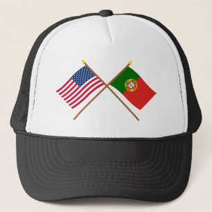 US and Portugal Crossed Flags Trucker Hat