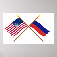 US and Russia Crossed Flags