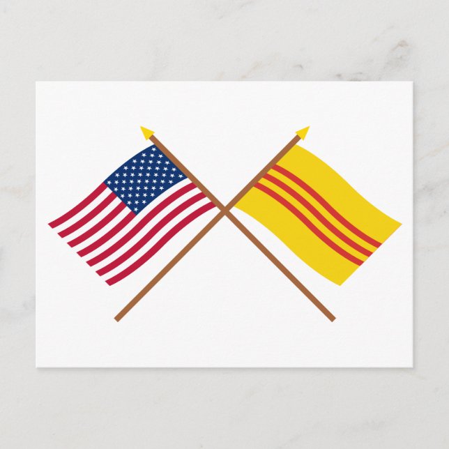 US and South Vietnam Crossed Flags Postcard (Front)