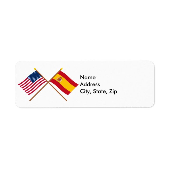 US and Spain Crossed Flags (Front)