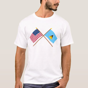 St. Lucia Flag Sunset Pitons Patriotic Vintage Sou T-Shirt