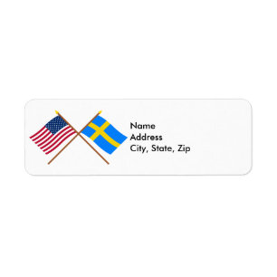 US and Sweden Crossed Flags