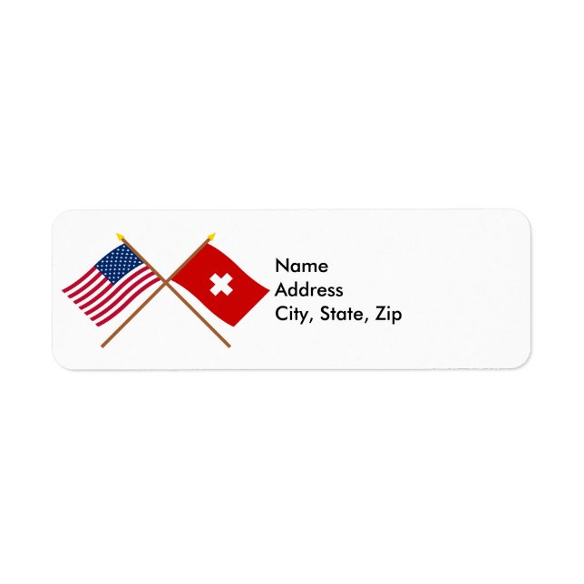 US and Switzerland Crossed Flags (Front)