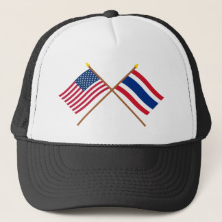 US and Thailand Crossed Flags Trucker Hat