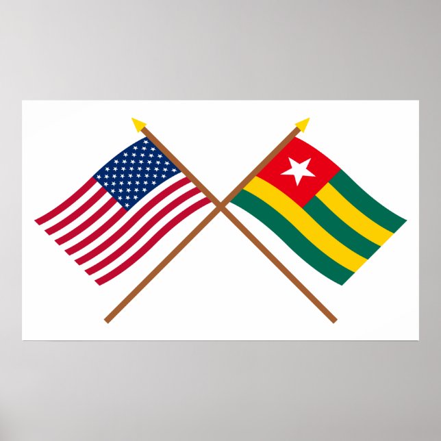 US and Togo Crossed Flags Poster (Front)