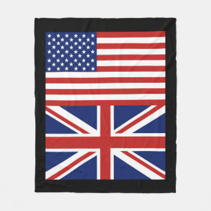 US and UK. Flags Fleece Blanket