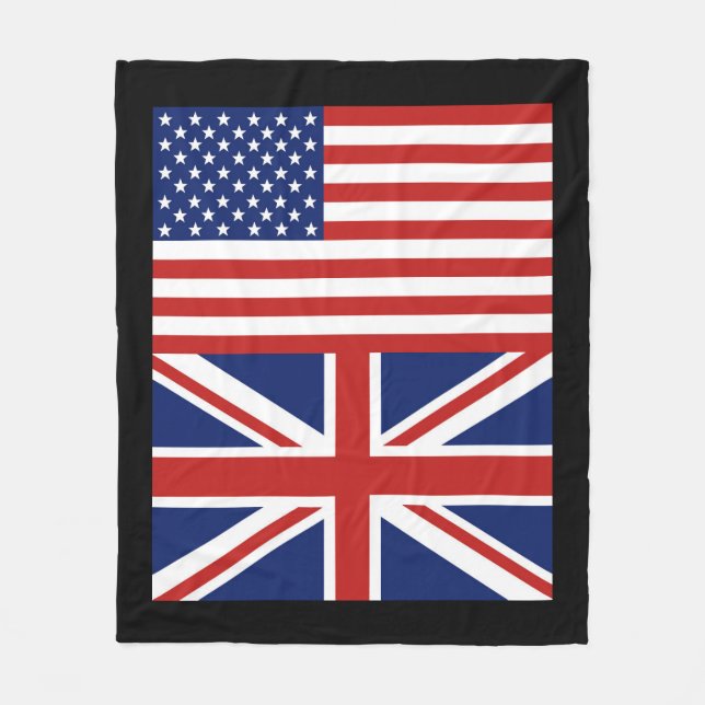US and UK. Flags Fleece Blanket (Front)
