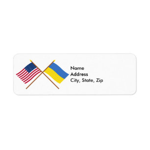US and Ukraine Crossed Flags