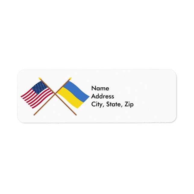 US and Ukraine Crossed Flags (Front)