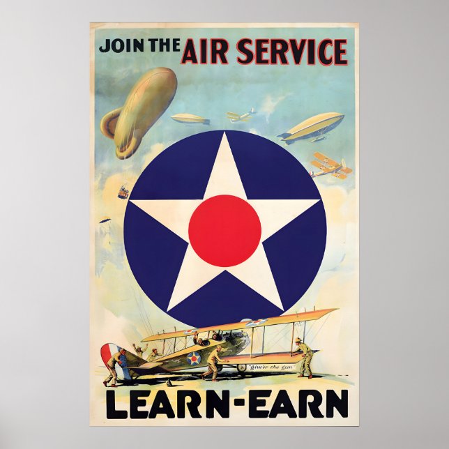 US Army Force WWI Propaganda Poster Vintage (Front)