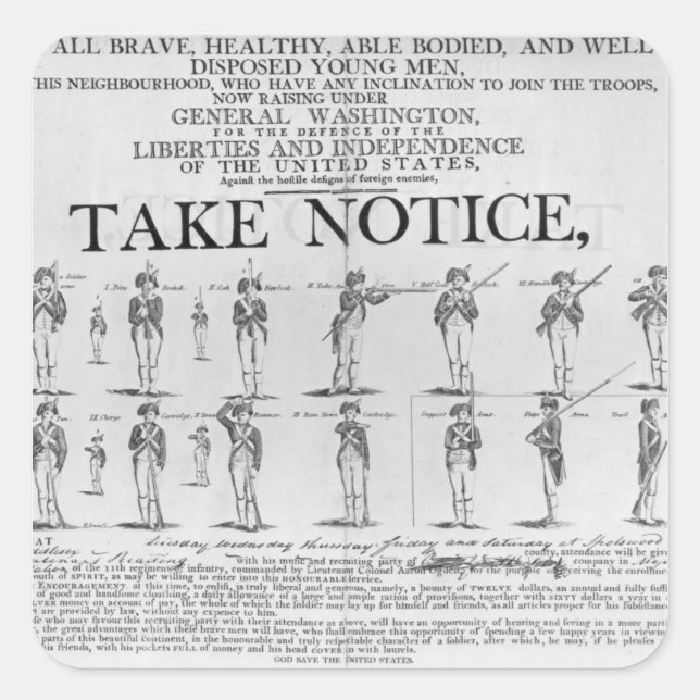 US Army Recruiting Showing Various Positions Square Sticker (Front)