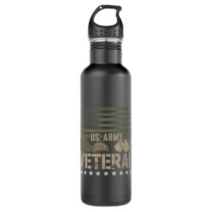 Us Army Veteran U.S. American Flag USA America 710 Ml Water Bottle