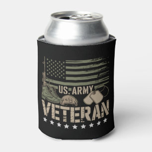 Us Army Veteran U.S. American Flag USA America Can Cooler