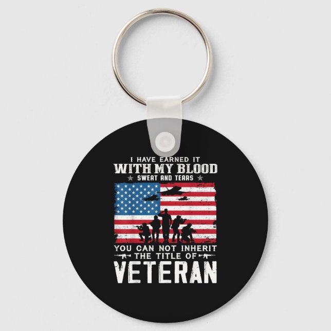 Us Army Veteran You Can Not Inherit The Title Of V Key Ring (Front)