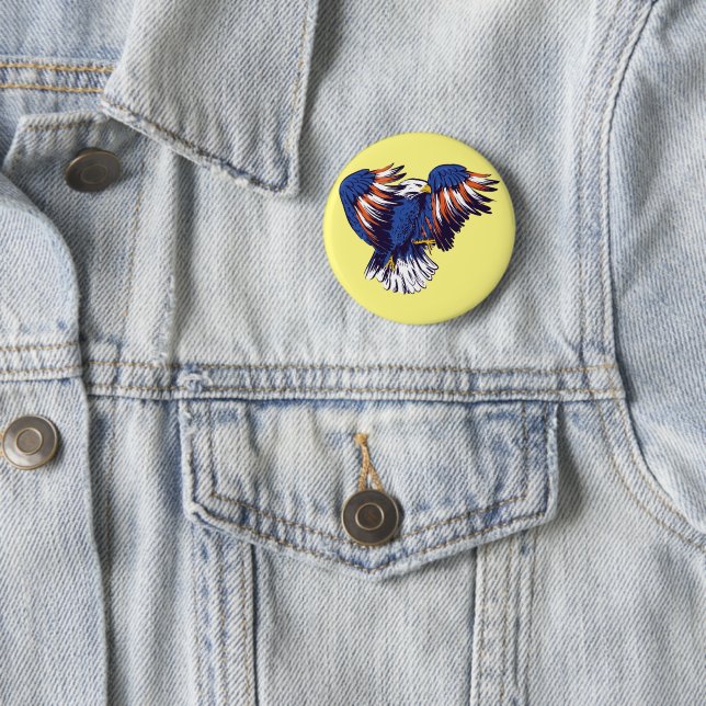 US Bald Eagle 6 Cm Round Badge (In Situ)