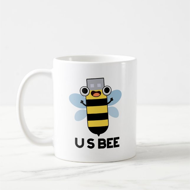 US Bee Funny USB Technical Pun  Coffee Mug (Left)