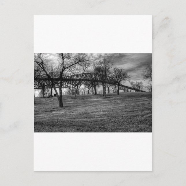 US, Bridge  on Port Arthur, TX. Black and White. Postcard (Front)