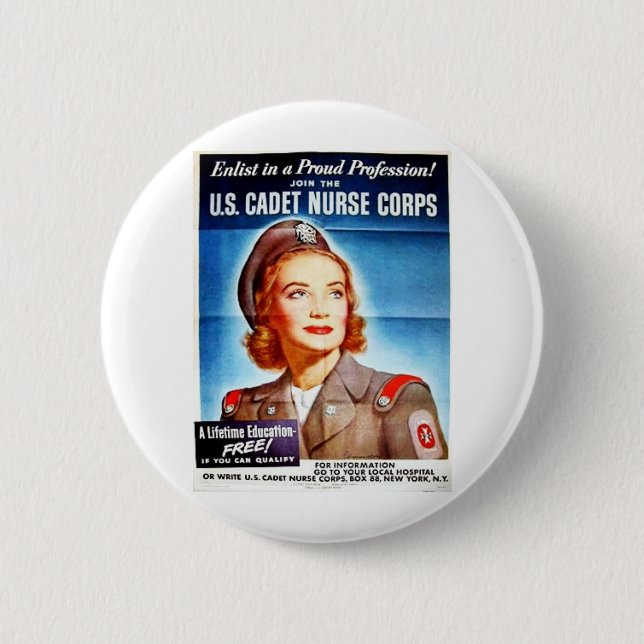 Us Cadet Nurse Corps 6 Cm Round Badge (Front)