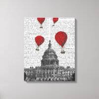 US Capitol Building and Red Hot Air Balloons