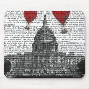 US Capitol Building and Red Hot Air Balloons Mouse Mat