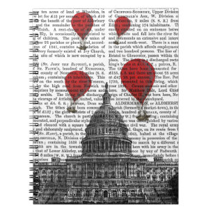 US Capitol Building and Red Hot Air Balloons Notebook