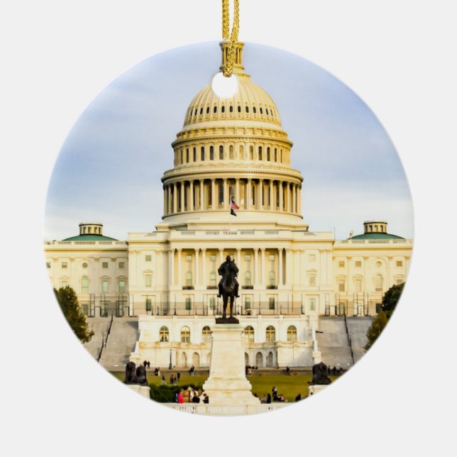 US Capitol Building Ceramic Tree Decoration (Front)