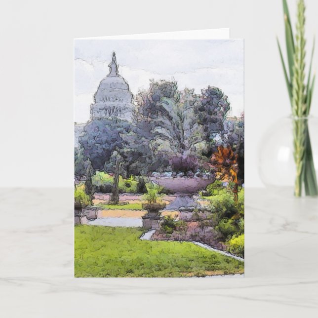 US Capitol Building From Garden Card (Front)