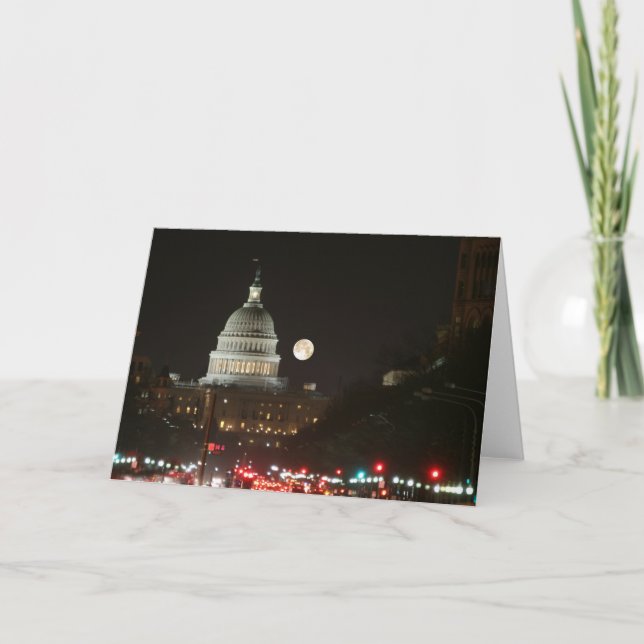 US Capitol Building Full Moon Card (Front)