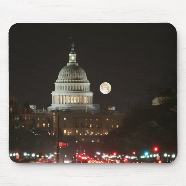 US Capitol Building Full Moon Mouse Mat (Front)