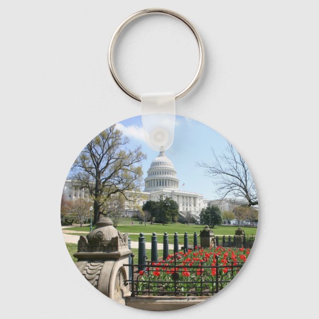 US Capitol building spring Key Ring (Front)