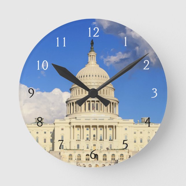 US Capitol Building, Washington DC, USA Round Clock (Front)