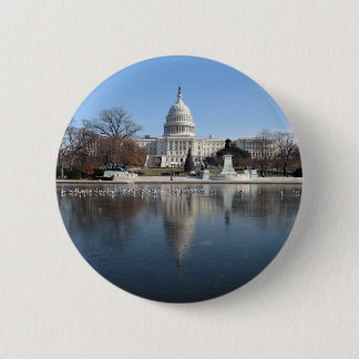 US Capitol building winter picture 6 Cm Round Badge
