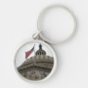 US Capitol Building with American Flag - East Key Ring