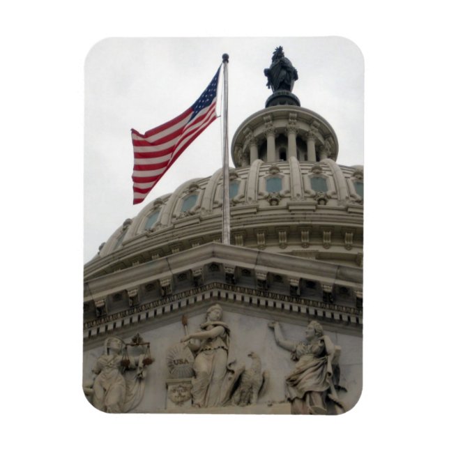 US Capitol Building with American Flag - East Magnet (Vertical)