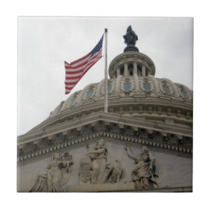 US Capitol Building with American Flag - East Tile