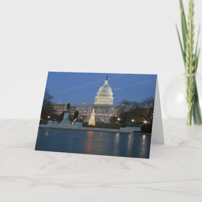 US Capitol celebrating Christmas photo Holiday Card (Front)