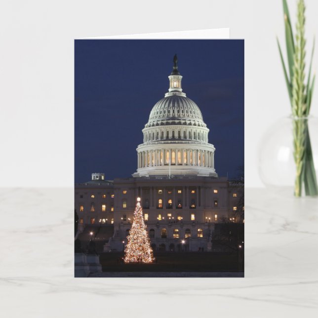 US Capitol celebrating Christmas photo Holiday Card (Front)