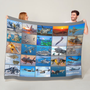 US CARRIER AIRCRAFT “MONTAGE” FLEECE BLANKET